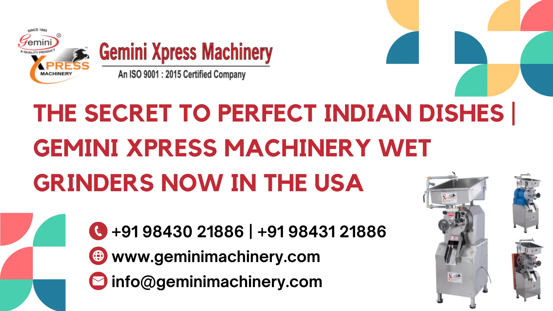 The Secret to Perfect Indian Dishes Gemini Xpress Machinery Wet Grinders Now in the USA The Secret to Perfect Indian Dishes | Gemini Xpress Machinery Wet Grinders Now in the USA
