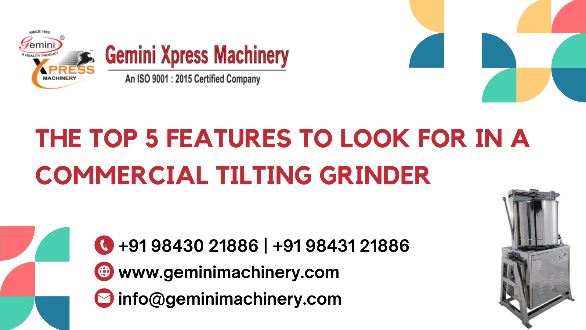 The Top 5 Features to Look for in a Commercial Tilting Grinder The Top 5 Features to Look for in a Commercial Tilting Grinder