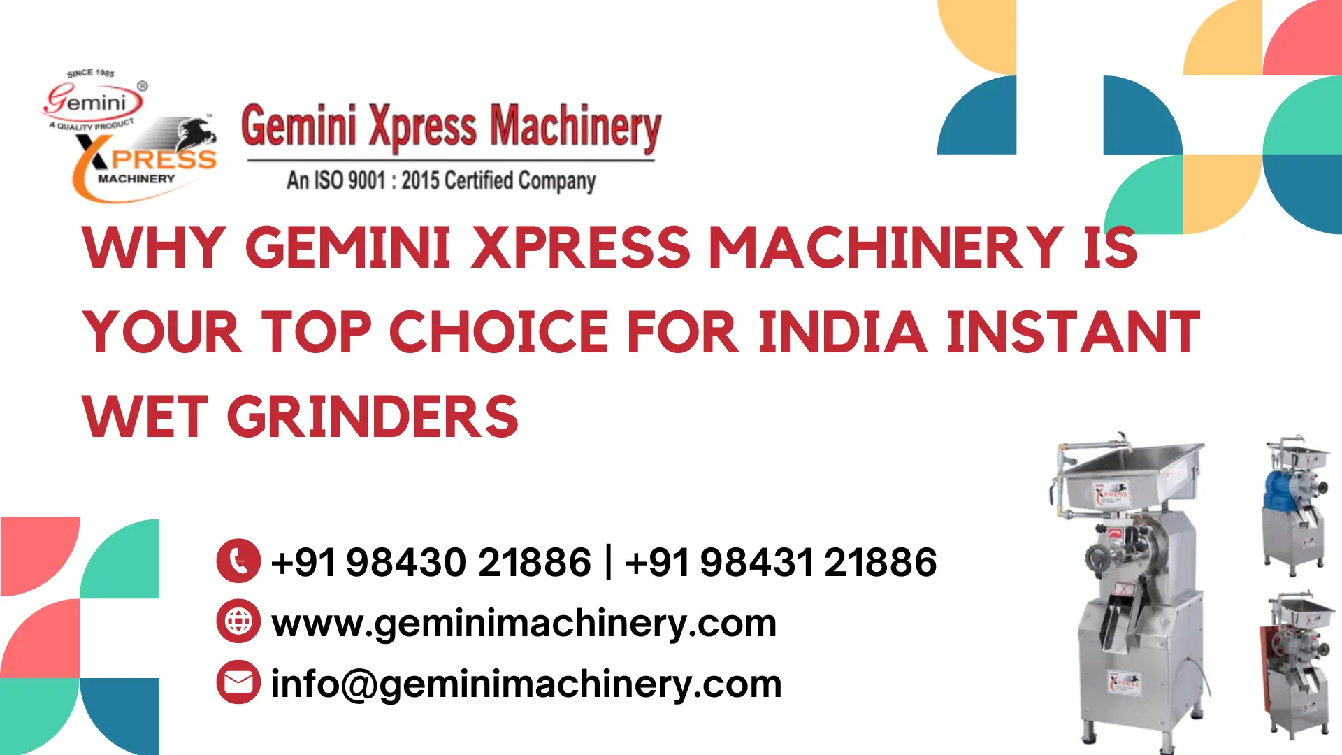 Why Gemini Xpress Machinery is Your Top Choice for India Instant Wet Grinders Why Gemini Xpress Machinery is Your Top Choice for India Instant Wet Grinders