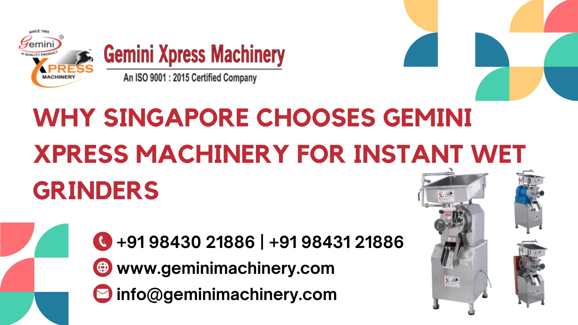 Why Singapore Chooses Gemini Xpress Machinery for Instant Wet Grinders Why Singapore Chooses Gemini Xpress Machinery for Instant Wet Grinders