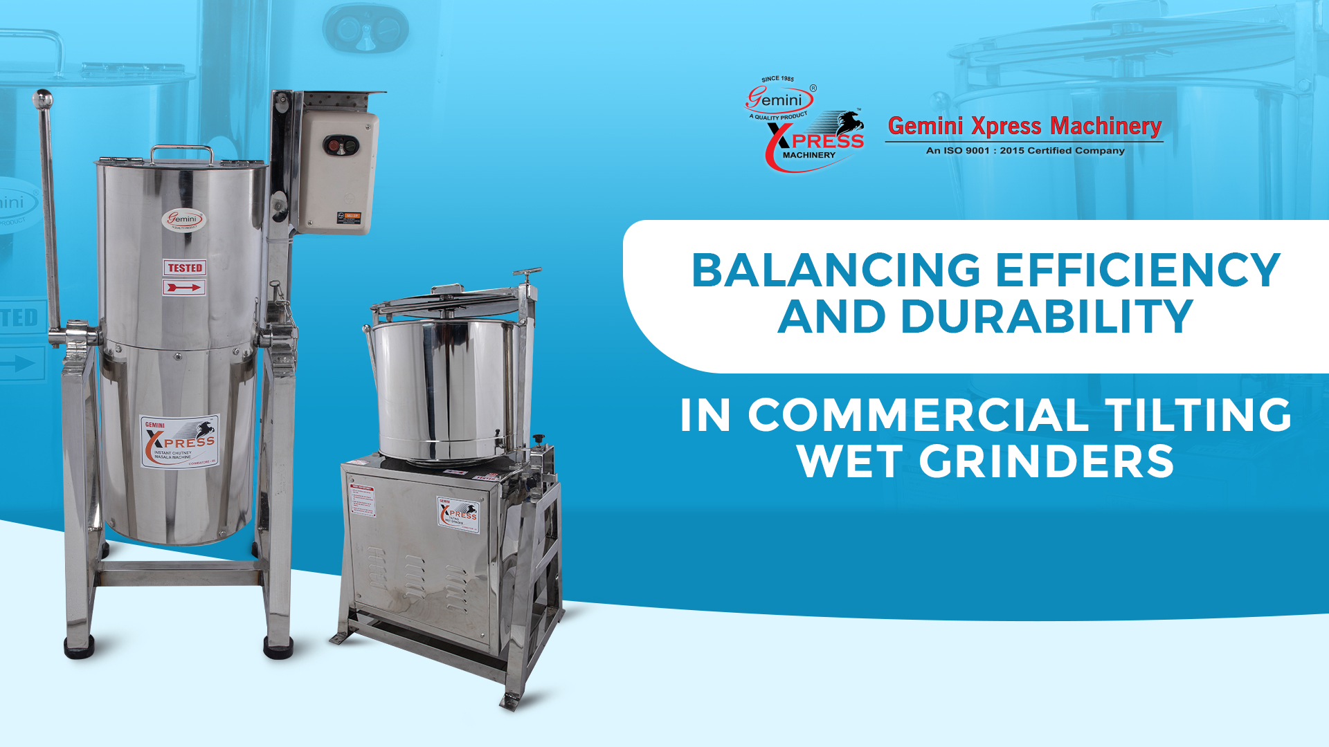commercial tilting wet grinder | Gemini Machinery