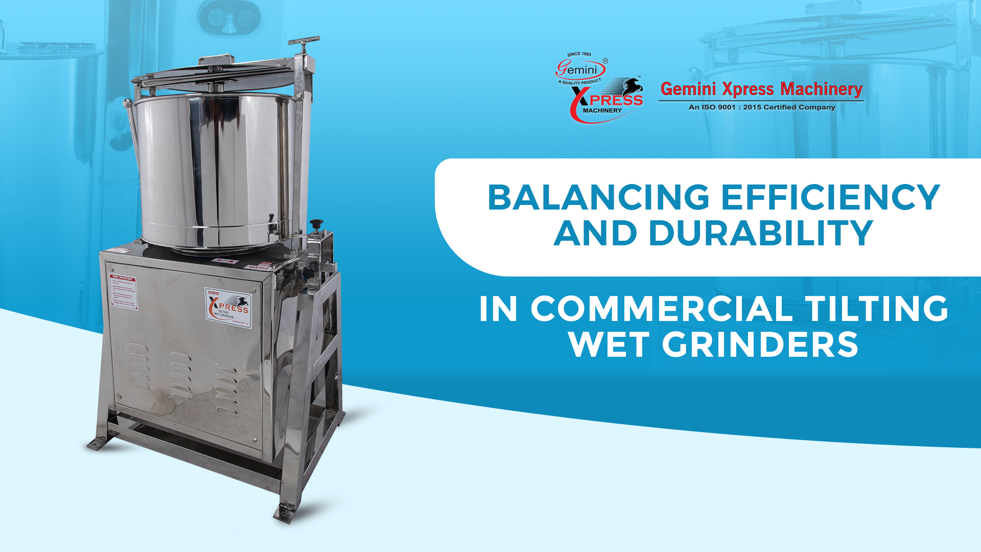 commercial tilting wet grinder | Gemini Machinery