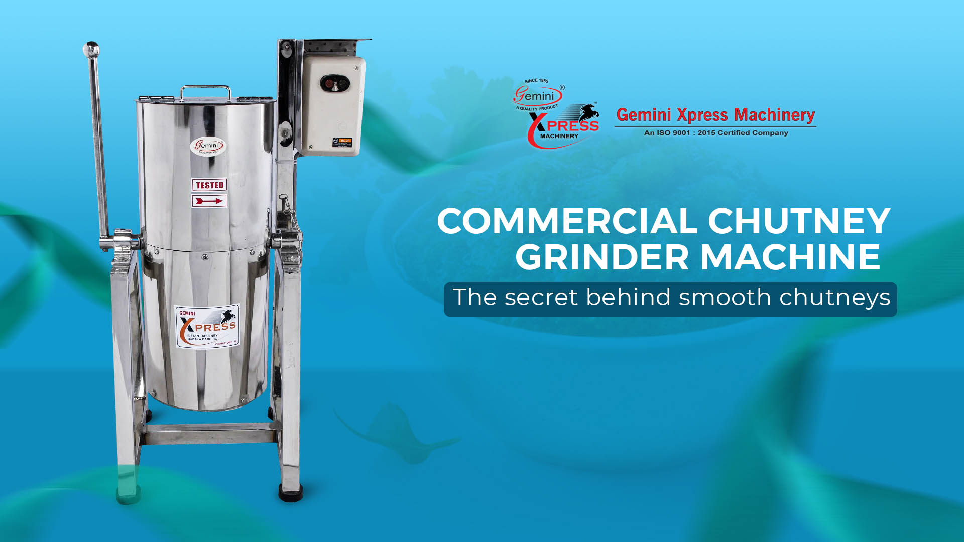 Commercial Chutney Grinder Machine by Gemini Machinery